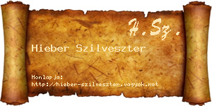 Hieber Szilveszter névjegykártya
